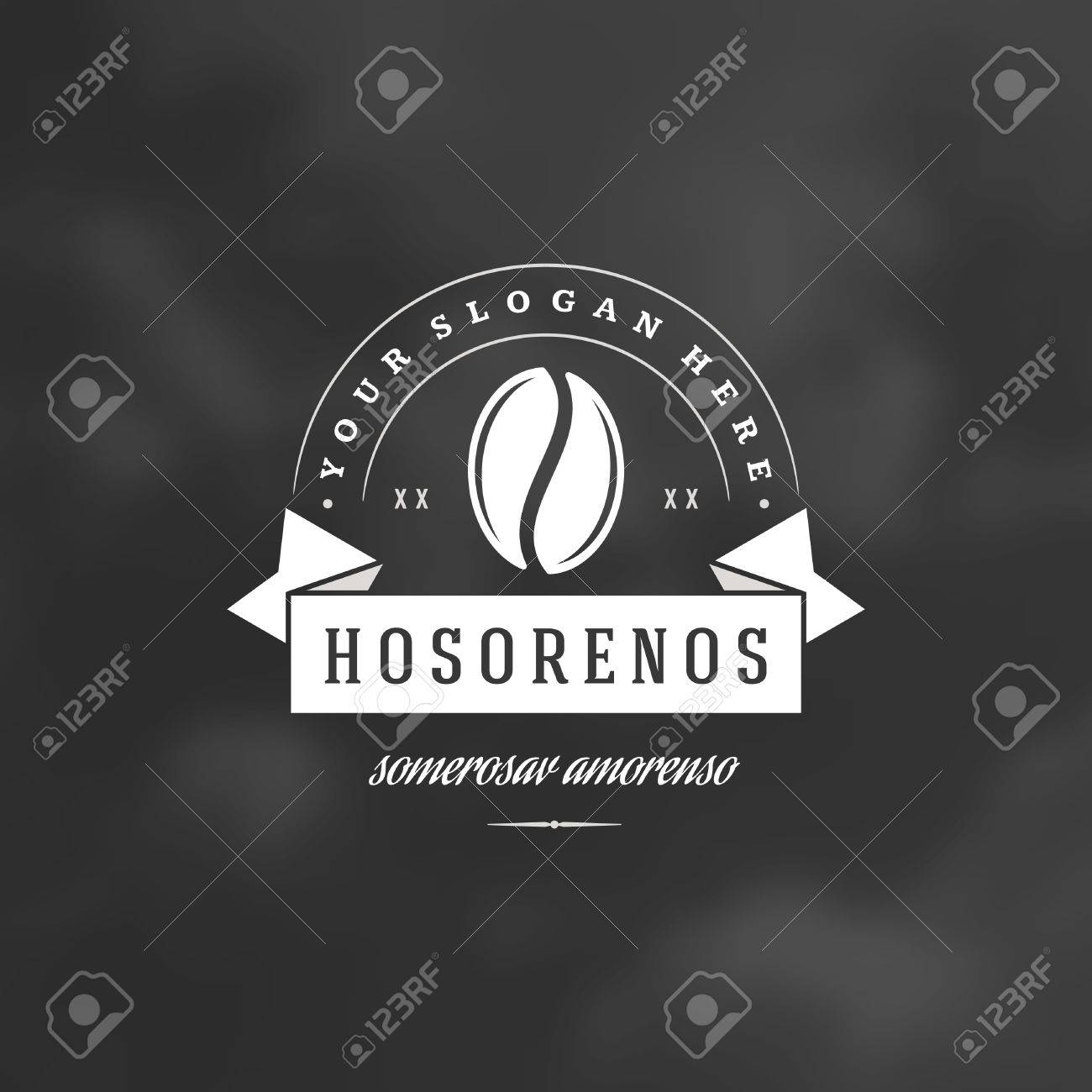 Coffee Shop Logo Design Element in Vintage Style for Logotype, Label, Badge and other design. Bean Silhouette retro vector illustration. - 56522204 Coffee Shop Logo Design Element in Vintage Style for Logotype, Label, Badge and other design. Bean Silhouette retro vector illustration. - 56522204