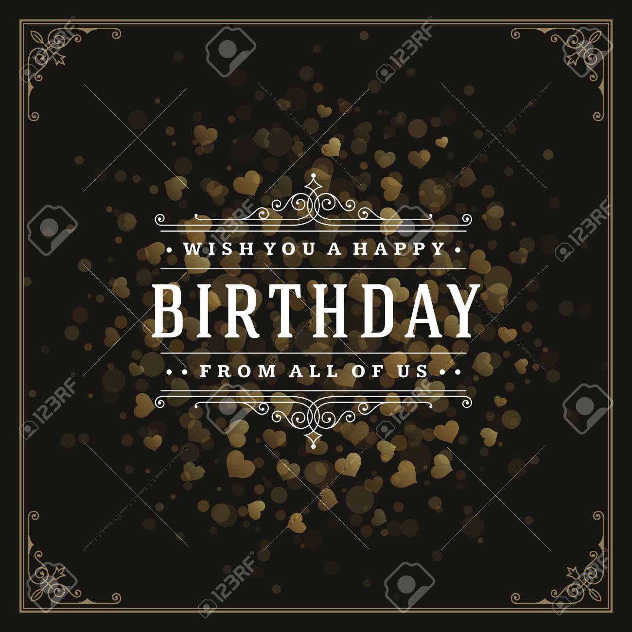 vintage typographic template with wish message and decoration