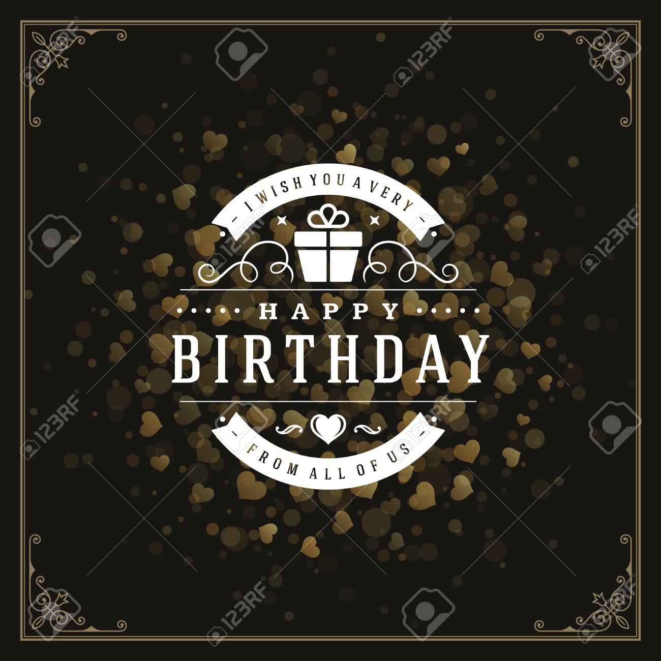 vintage typographic template with wish message and decoration