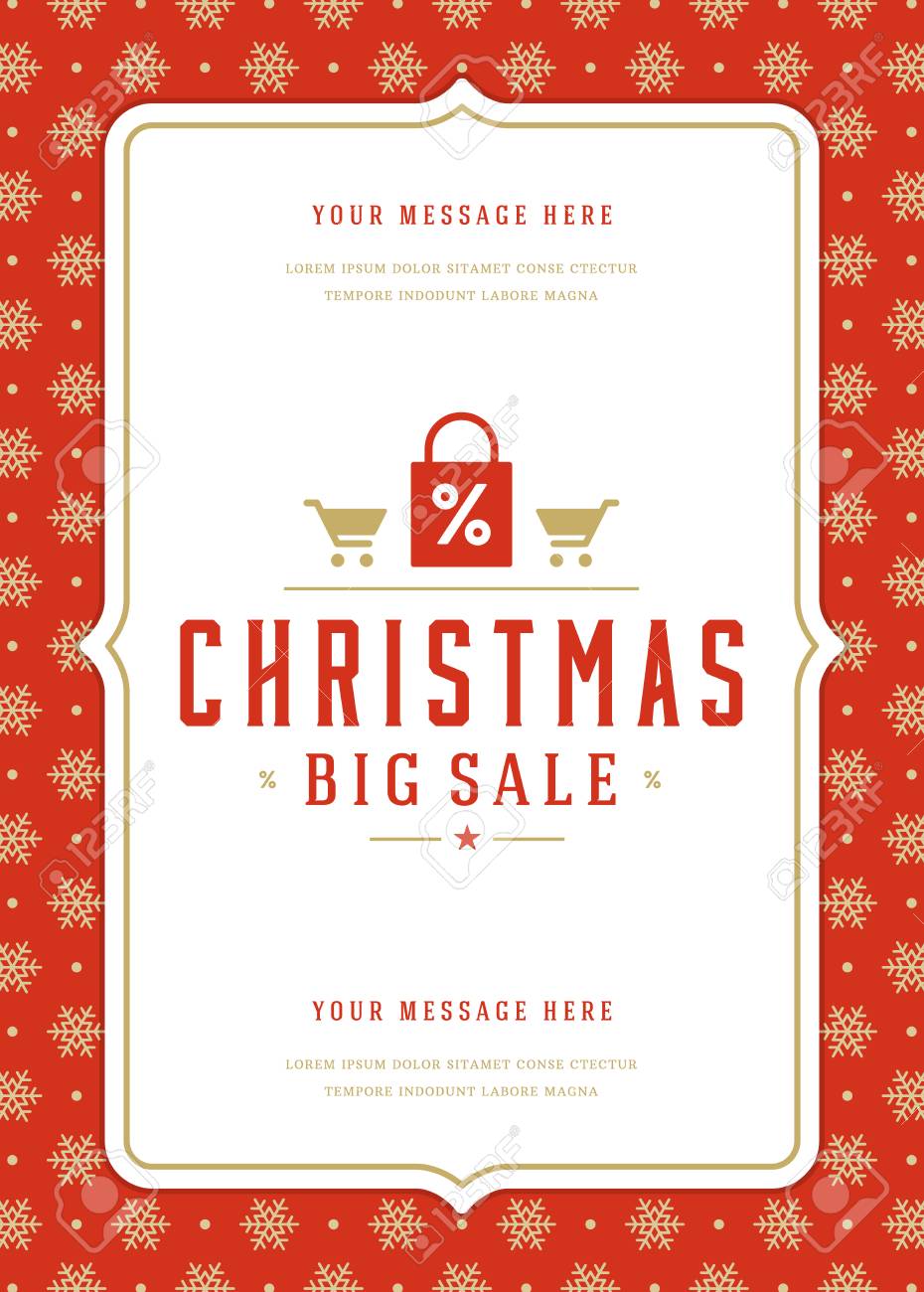christmas sale flyer or poster design discount offers and pattern christmas sale flyer
