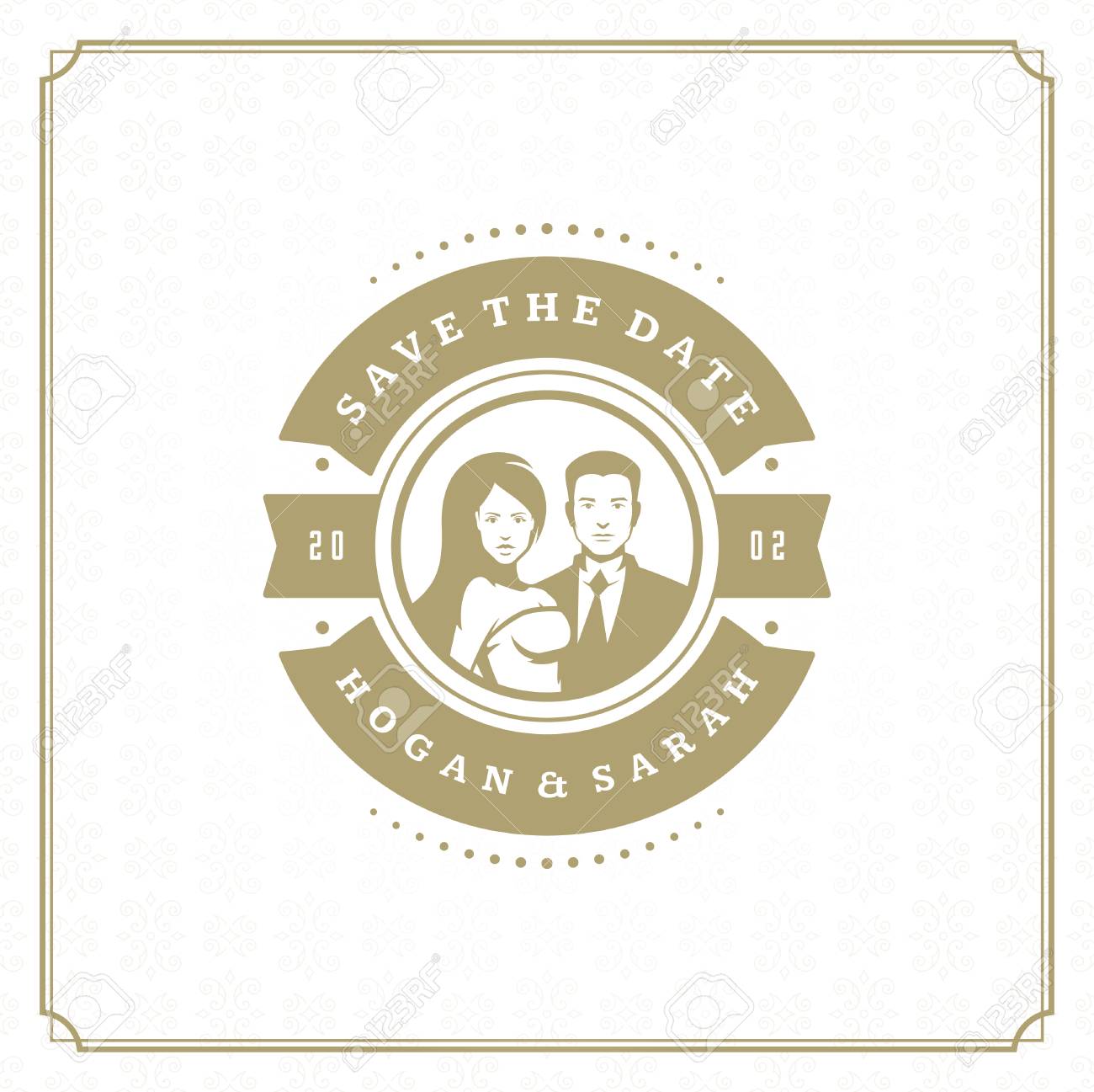 wedding save the date invitation card vector illustration wedding