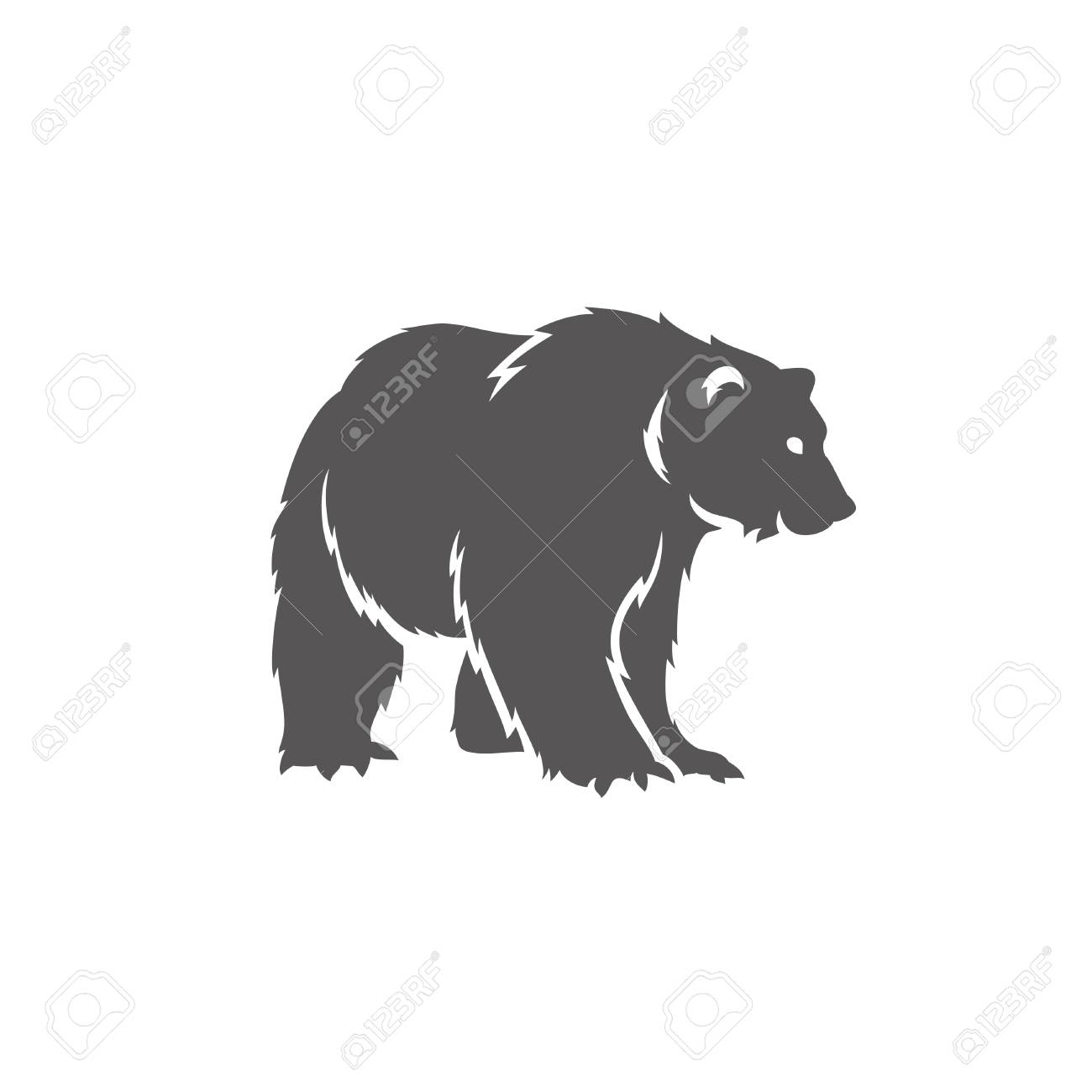 Bear Silhouette Isolated On White Background Vector Illustration. Standing Bear  Vector Graphic Emblem. Royalty Free SVG, Cliparts, Vectors, and Stock  Illustration. Image 102141888., image size:1300x1300