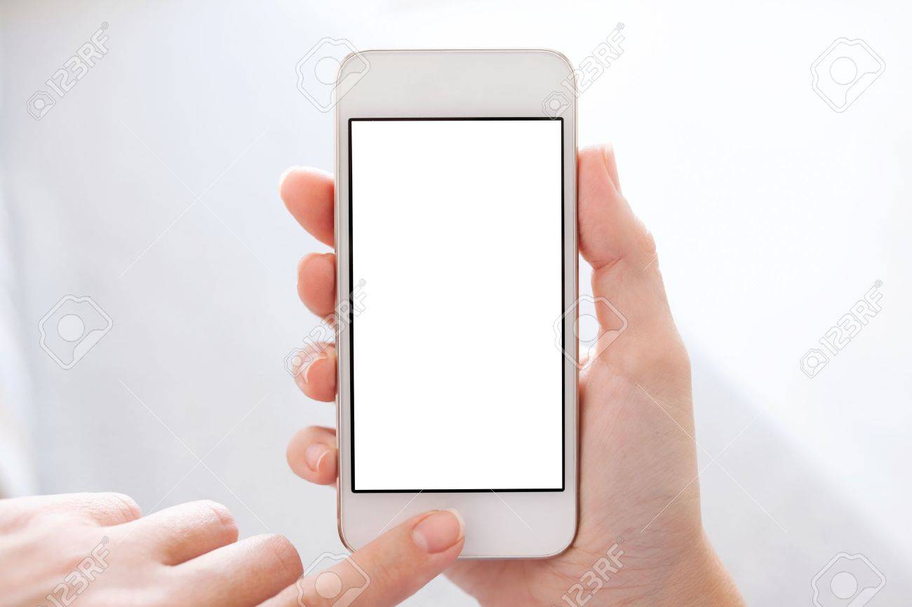 phone with isolated screen in female hands - 32462563 phone with isolated screen in female hands - 32462563