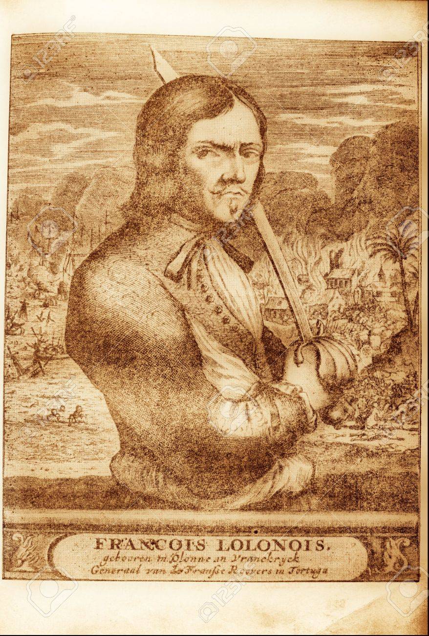 picture of pirate Francois Lolonois from the book of 1678 Stock Photo - 3481334