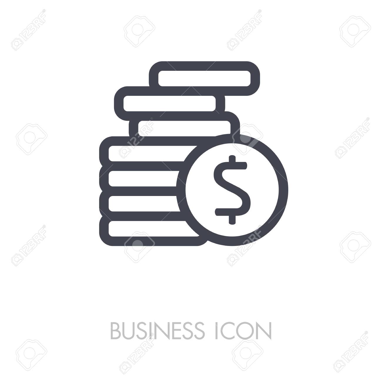 Coins Stack Outline Vector Illustration Money Stacked Coins!    - 