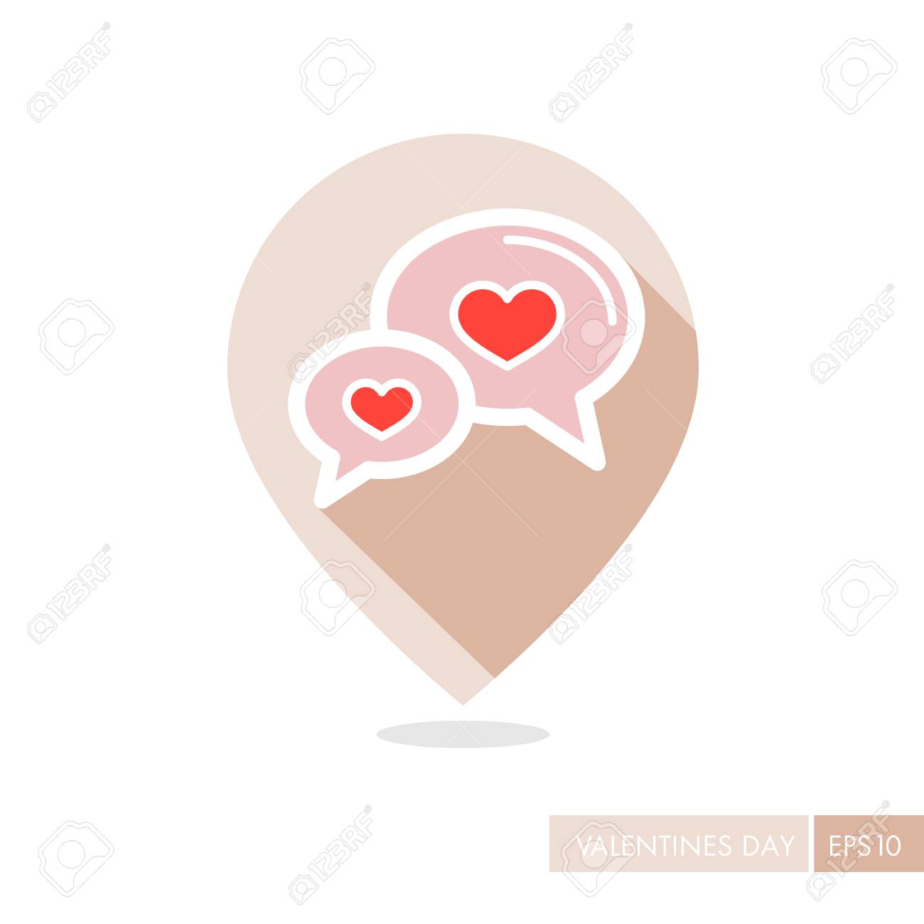 speech bubbles with heart