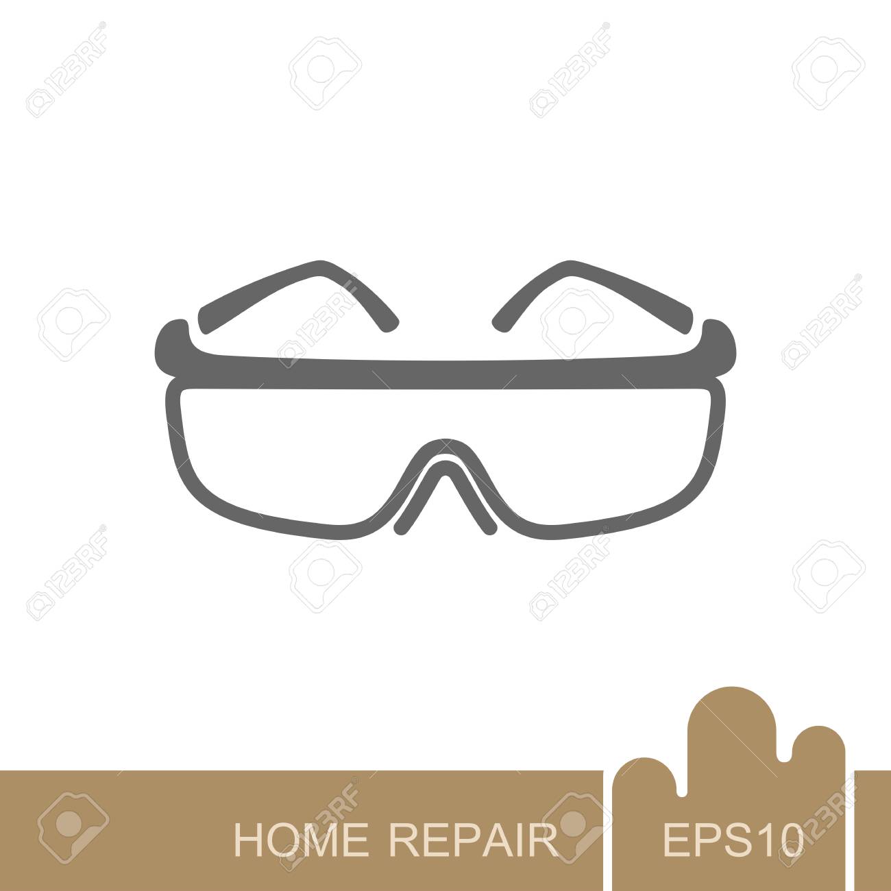 Safety goggles icon. Construction, repair and building vector design and illustration - 118430764 Safety goggles icon. Construction, repair and building vector design and illustration - 118430764