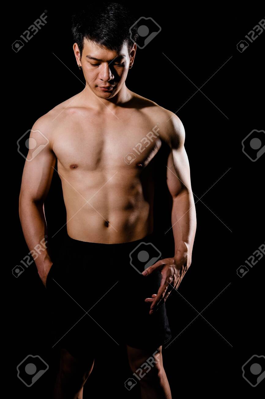 Portrait Of Athletic Muscular Bodybuilder Man With Naked Torso Stock Photo Picture And Royalty Free Image Image