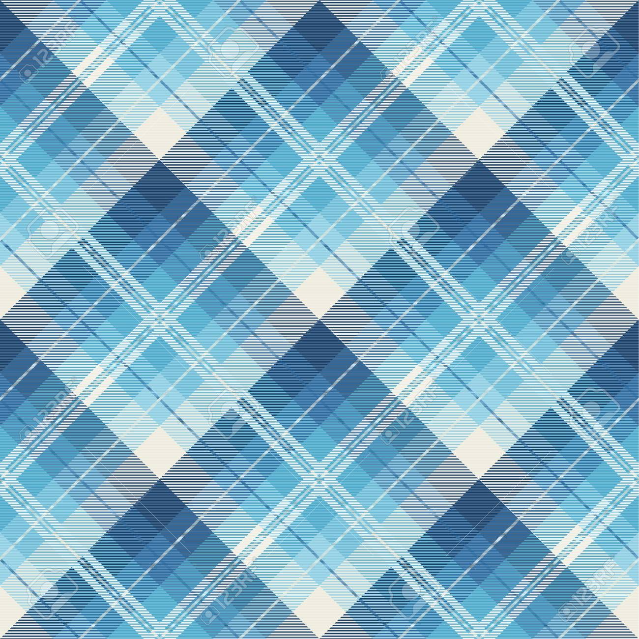 seamless tartan plaid pattern in blue tone ロイヤリティフリー