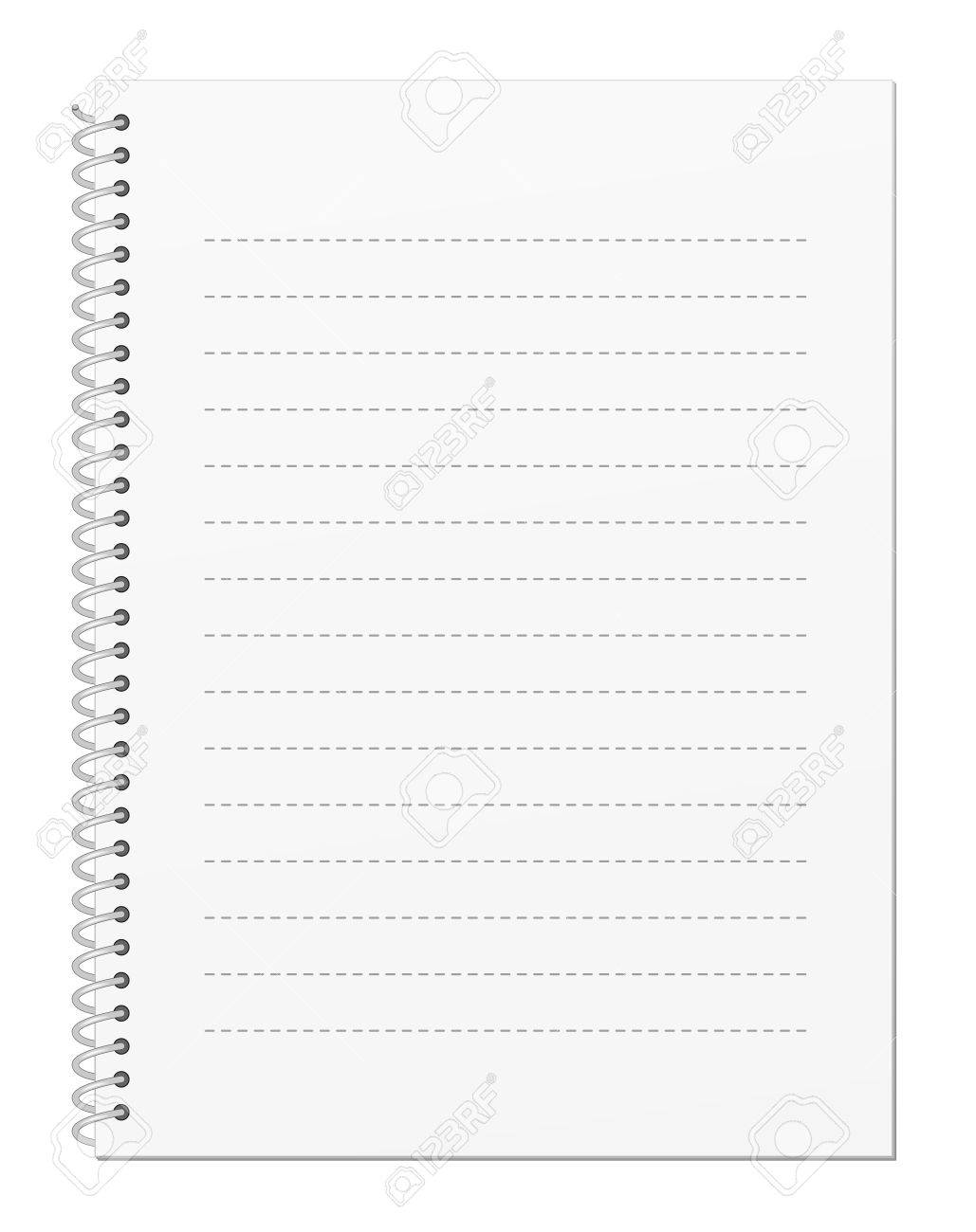 空白光グレー裏地いるノート用紙スパイラル ワイヤ バインド白背景のイラストに分離 の写真素材 画像素材 Image