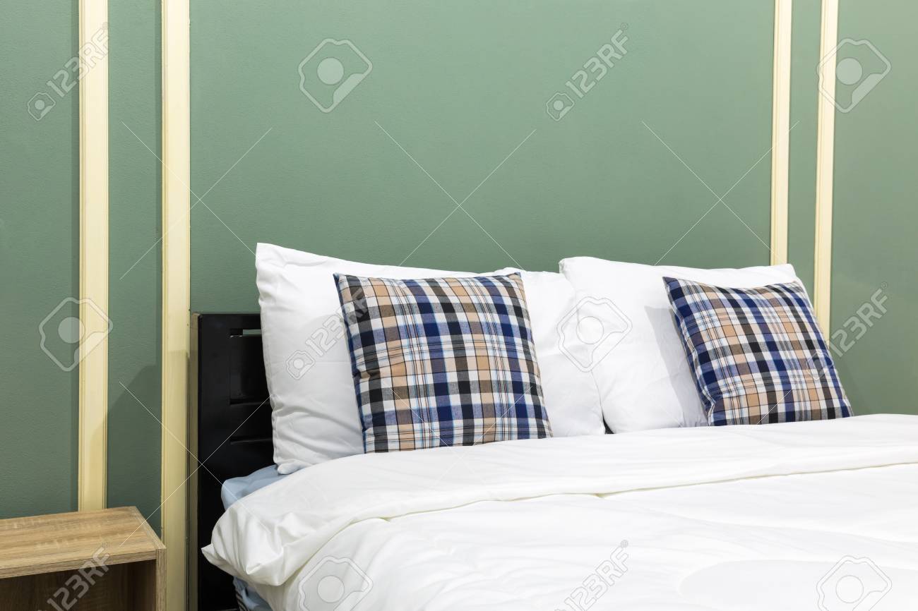 Interior Of Green Bedroom Vintage Style