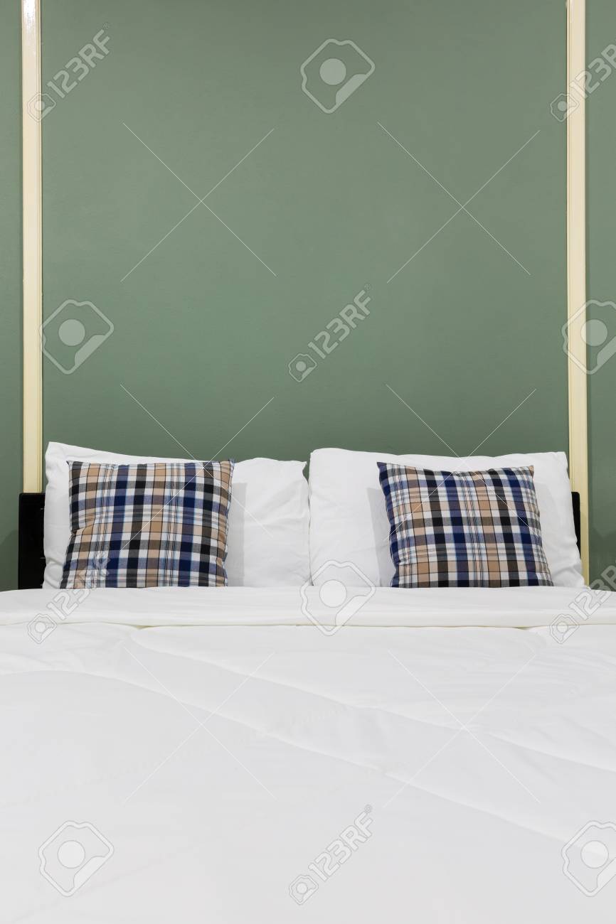 Interior Of Green Bedroom Vintage Style