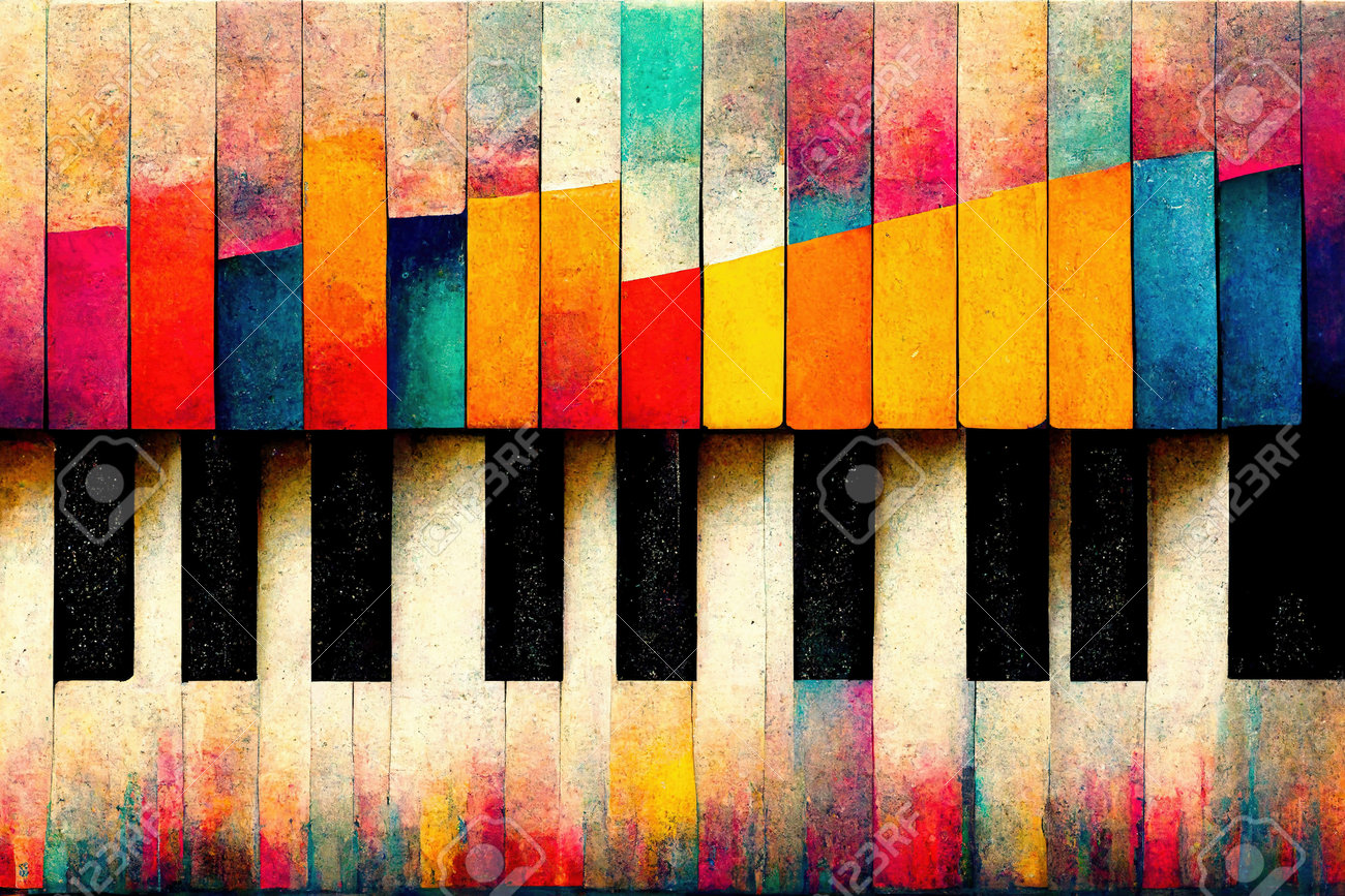 Abstract Colorful Paino Keyboard Keys As Wallpaper Background Illustration  Stock Photo, Picture and Royalty Free Image. Image 193129201., image size:1300x867