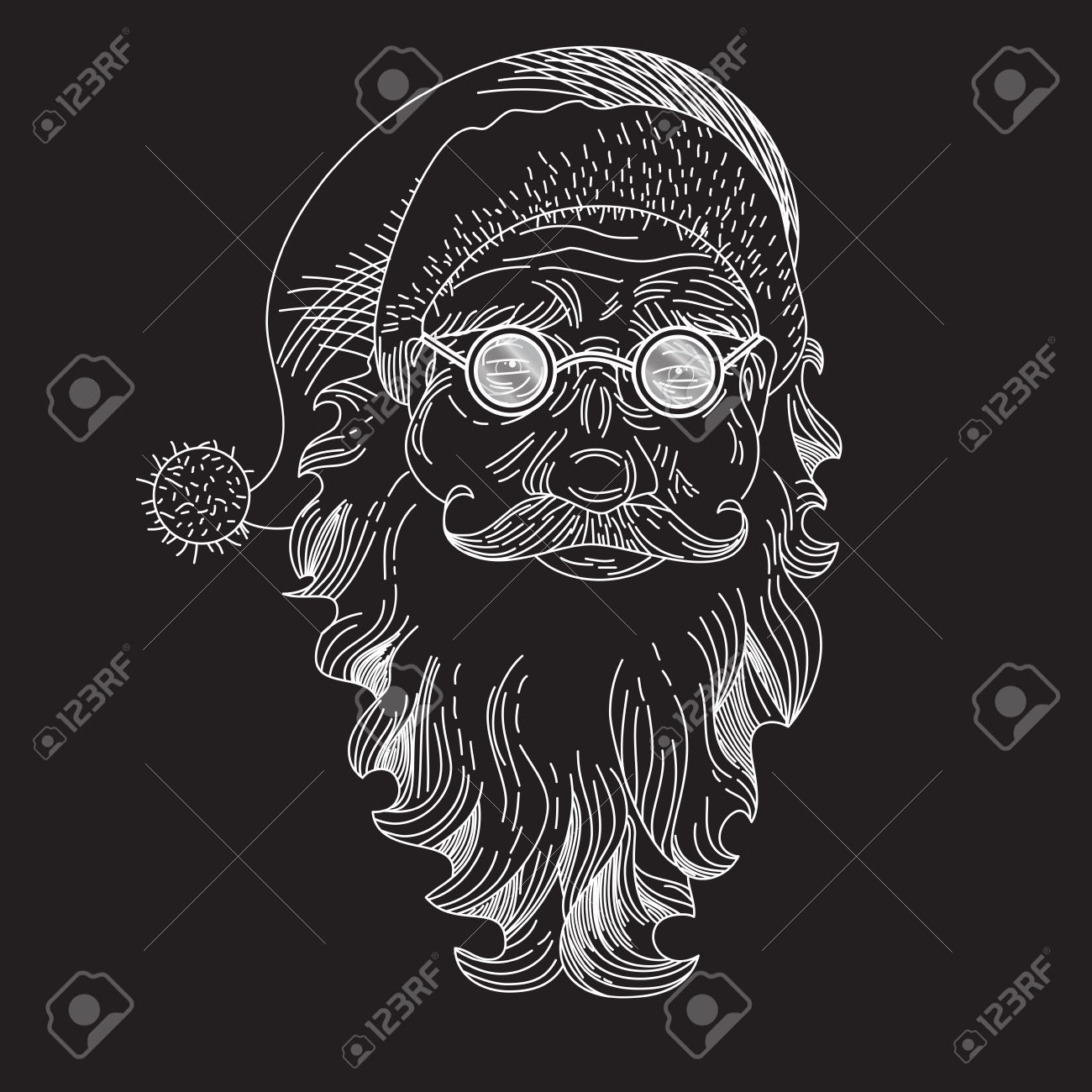 Christmas Card With Santa Claus Santa Claus Face Greeting Card