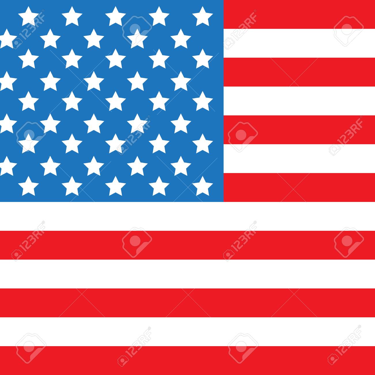 アメリカの国旗は、形状を正方形します。孤立した背景に古典的な