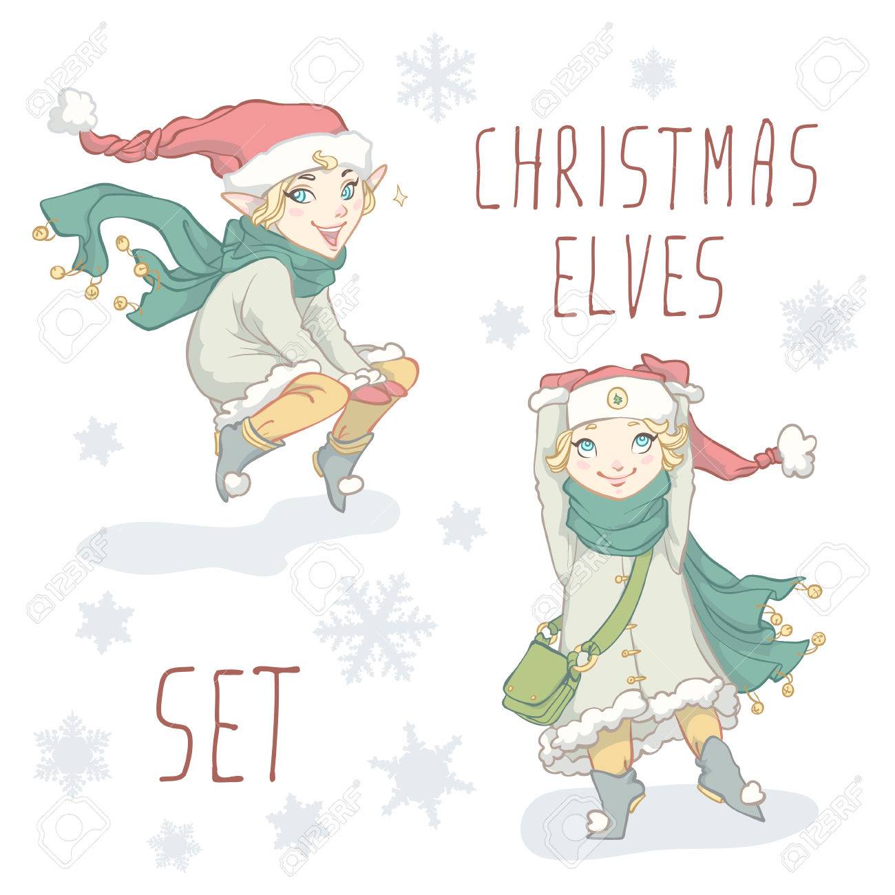 かわいいクリスマスのエルフ キャラクター デザイン のイラスト素材 ベクタ Image かわいいクリスマスのエルフ キャラクター デザイン のイラスト素材 ベクタ Image