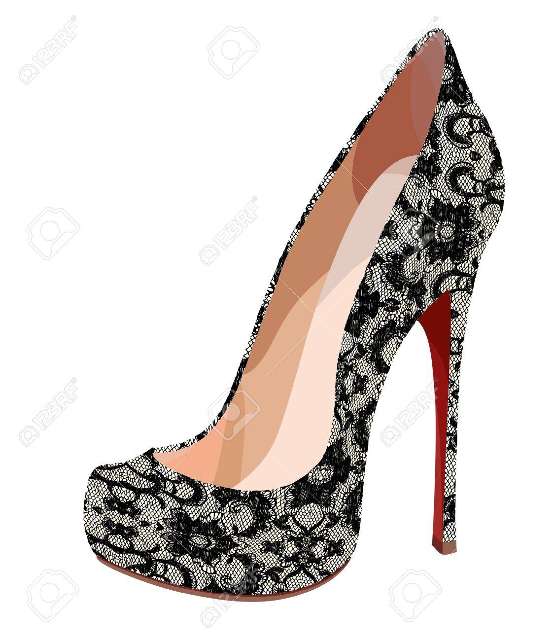 エレガントなレースの靴の図 のイラスト素材 ベクタ Image