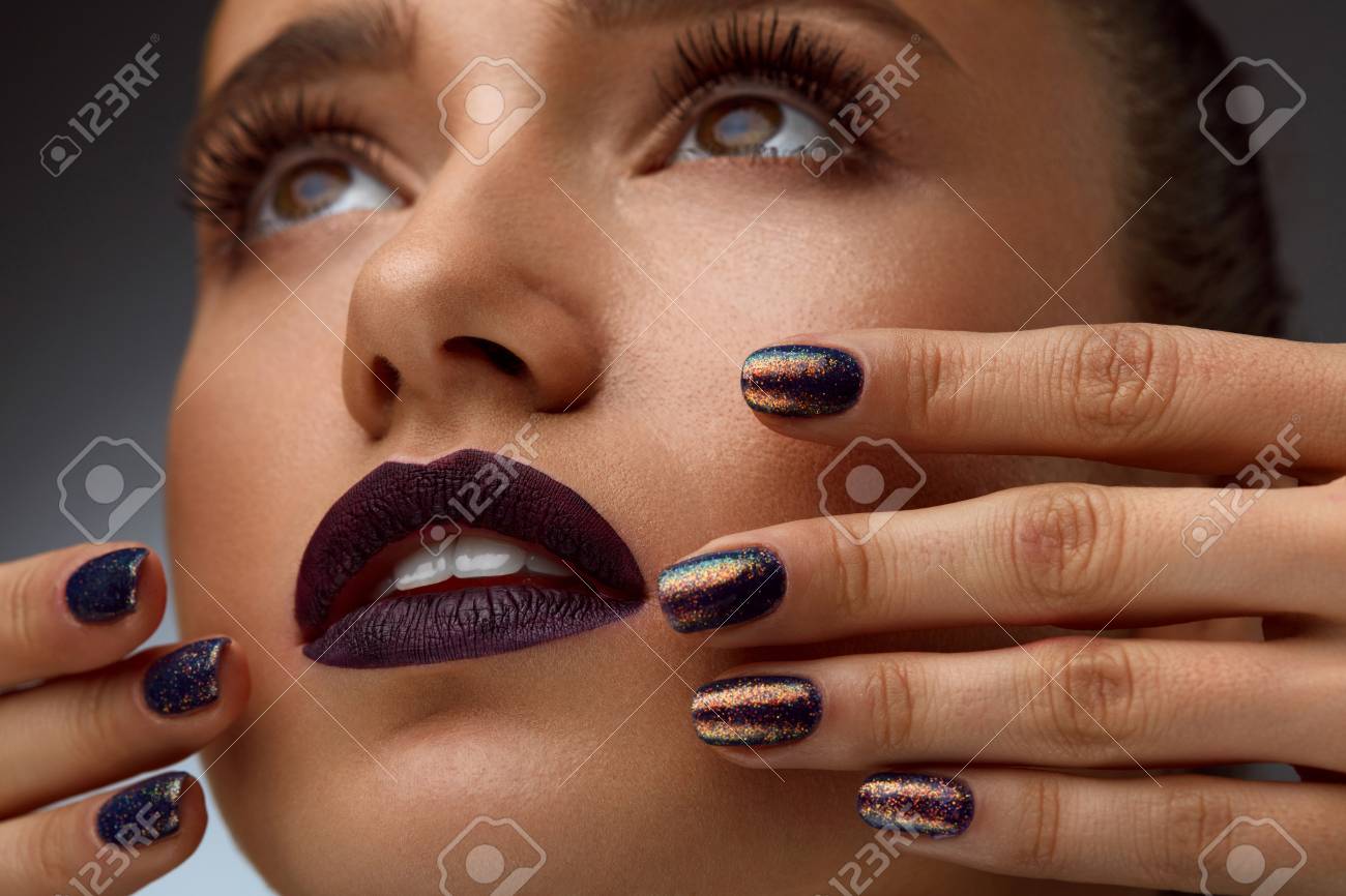 sexy dark nail polish Long hard cock dick
