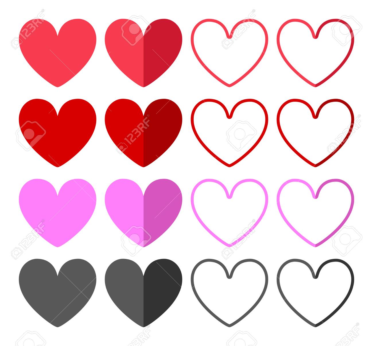 hearts icons set hearts picture