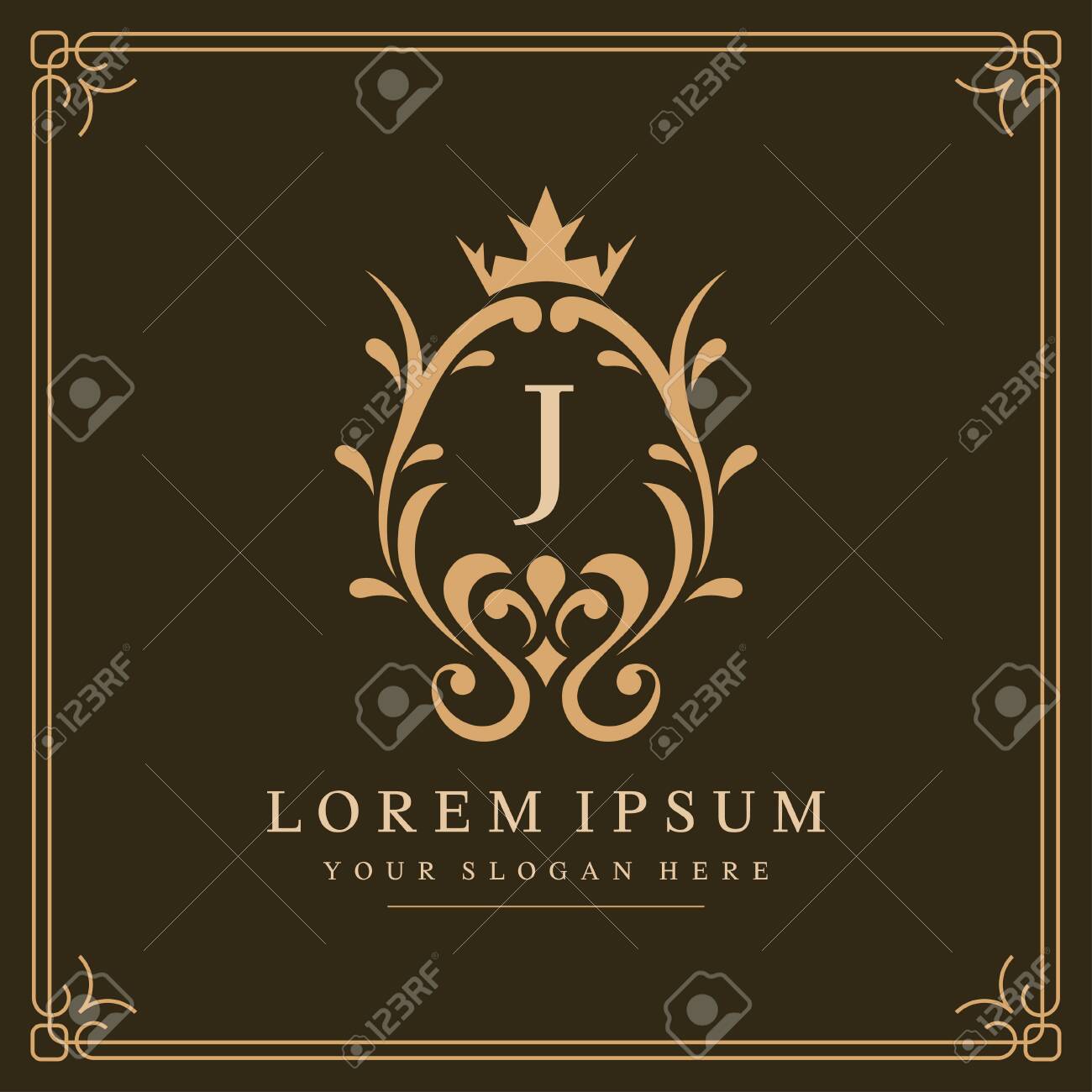 J Letter Vector Logo Template On Brown Background Vector Illustration Royalty Free Cliparts Vectors And Stock Illustration Image