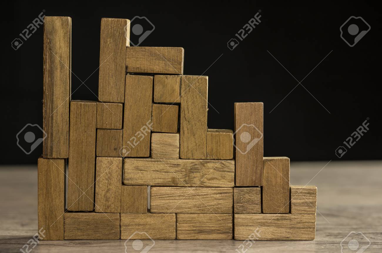 geometric wooden blocks