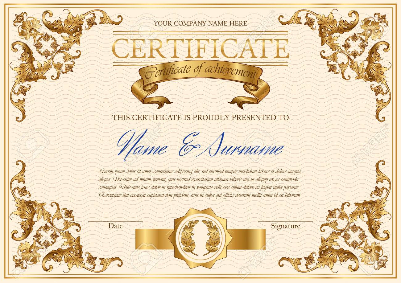 vector detailed vintage style certificate of achievement elegant acheivment certificates