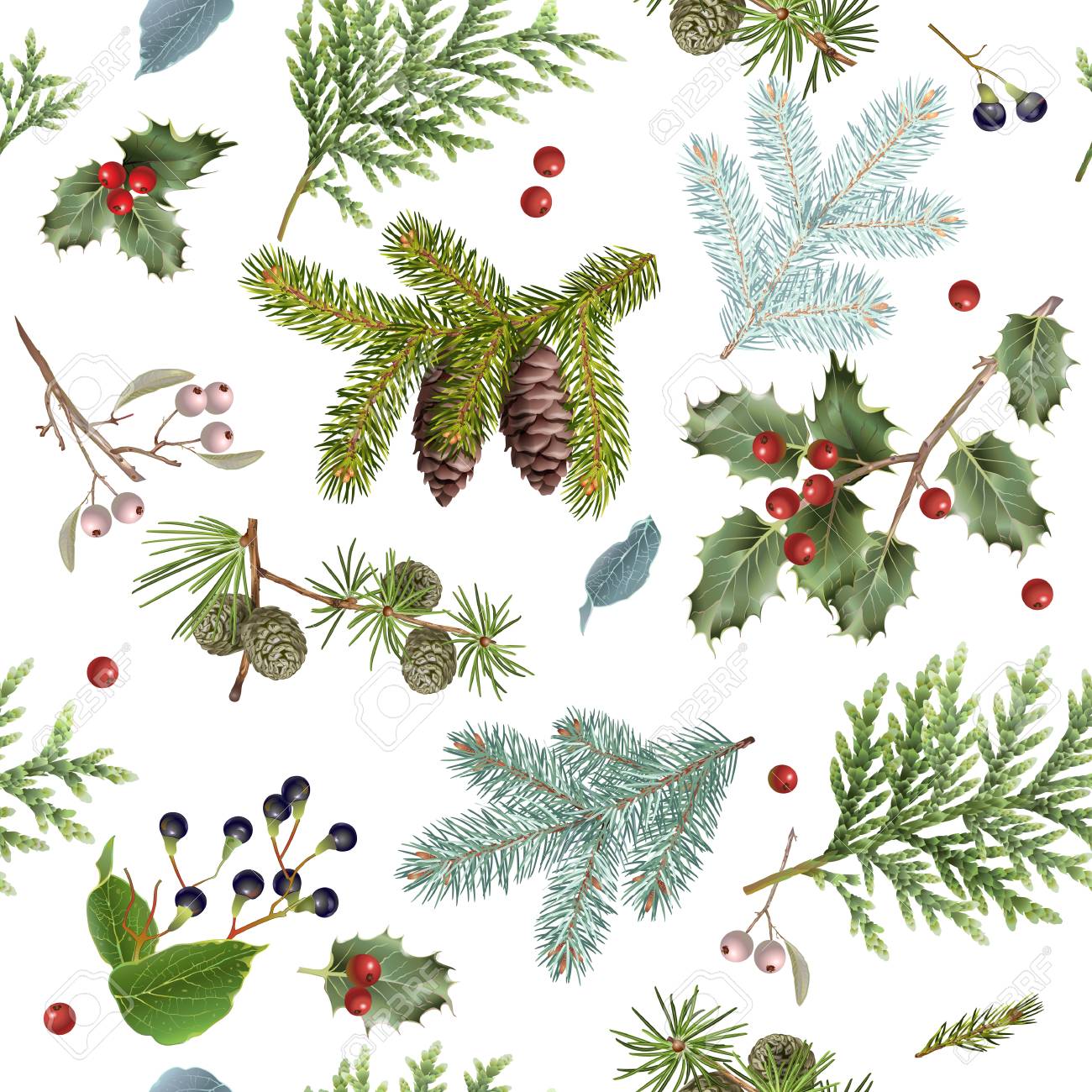 Branch Christmas pattern - 89671596 Branch Christmas pattern - 89671596