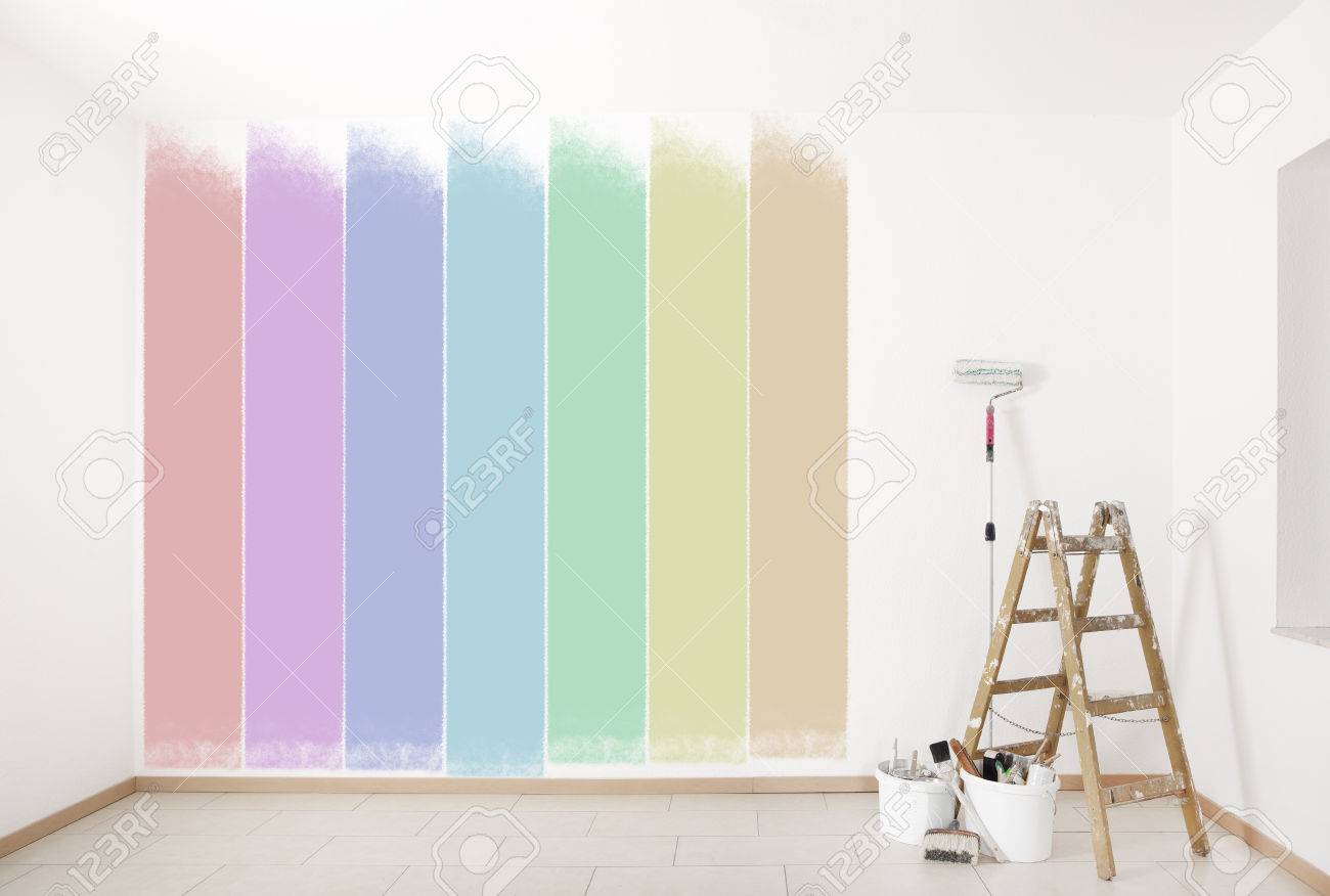 Una Seleccion De Colores Brillantes En Una Pared Con Herramientas