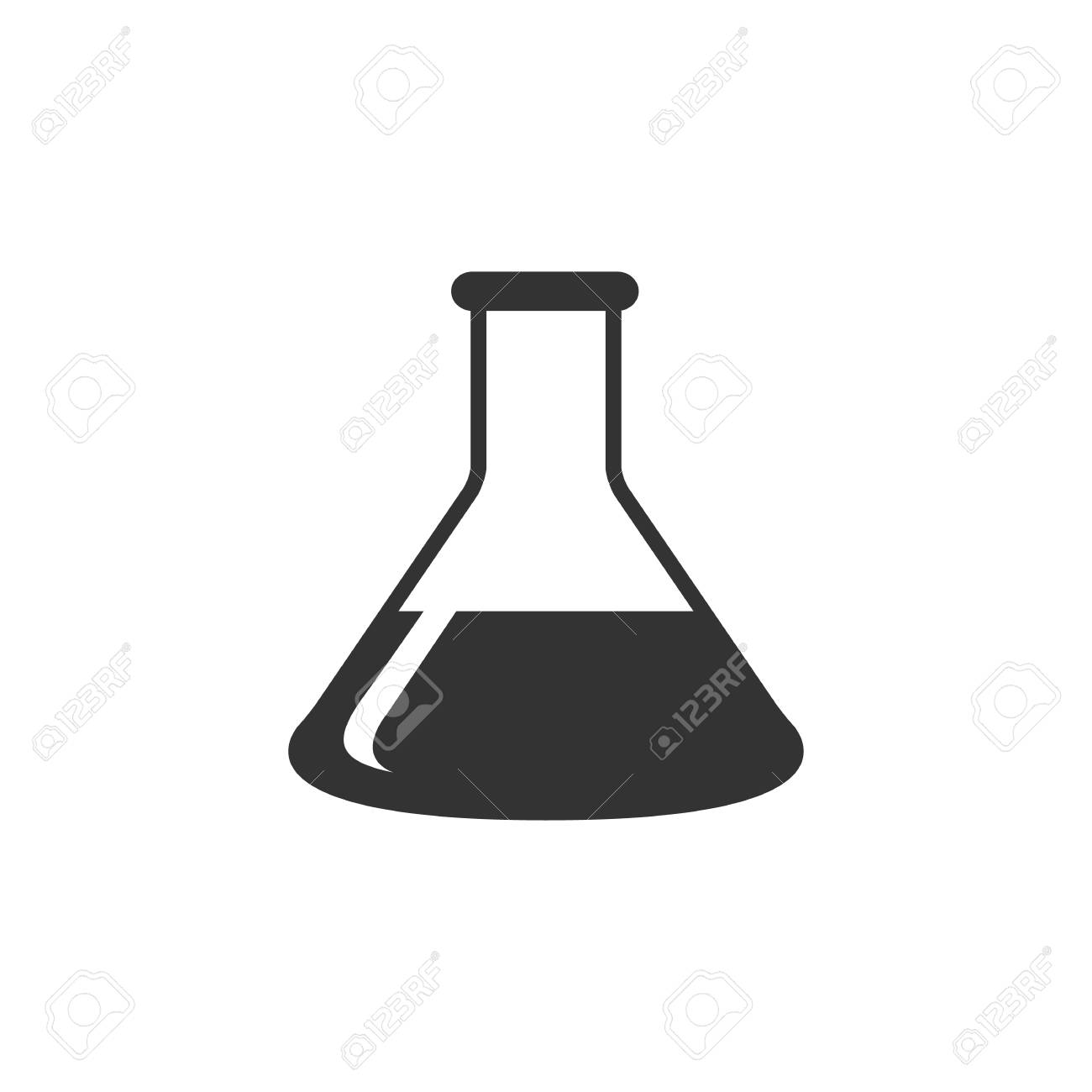 グレー単色のビーカーのアイコン 研究所の研究科学生物化学化学者 のイラスト素材 ベクタ Image