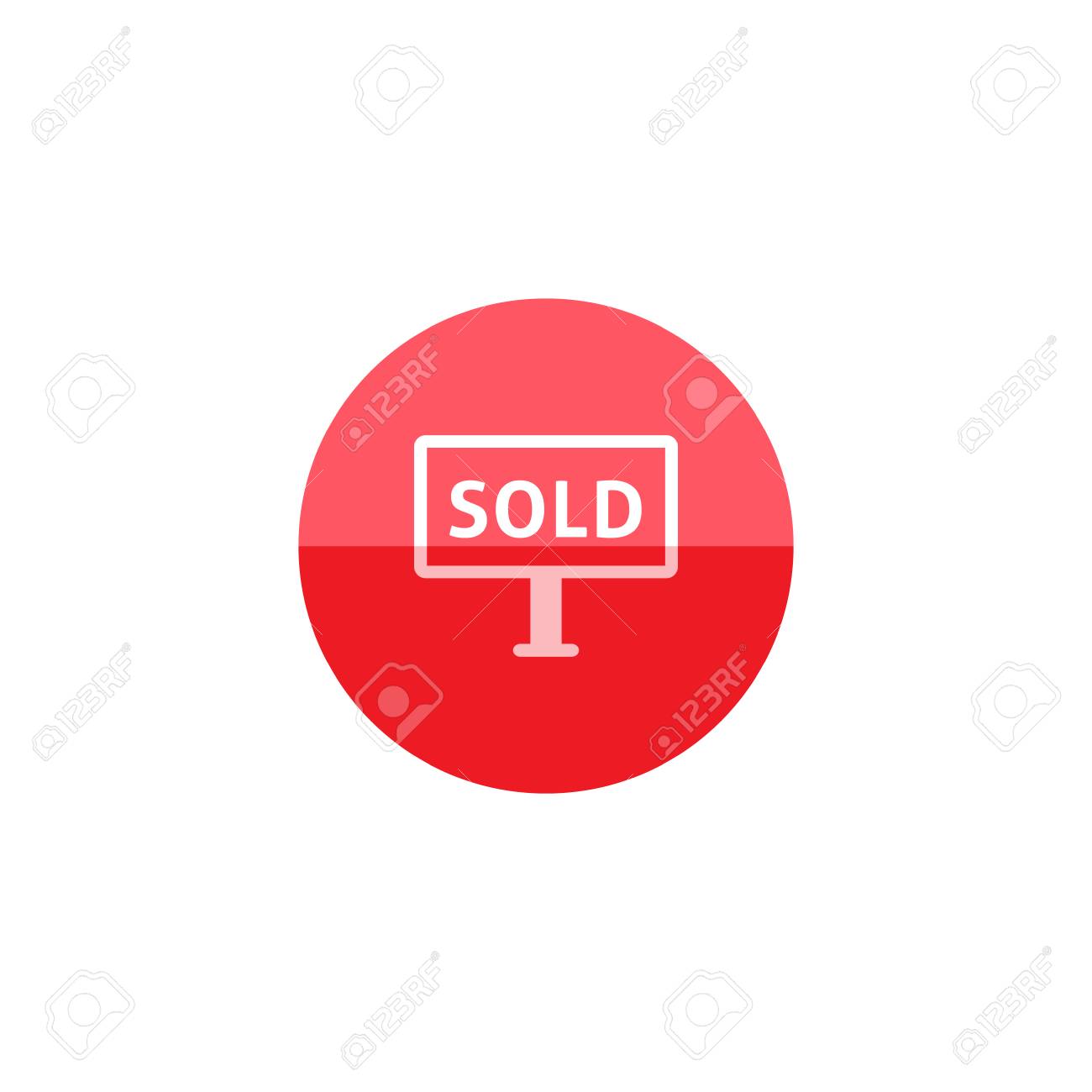 Ausverkauft Zeichen Symbol In Flachen Farbe Kreis Stil Immobilien