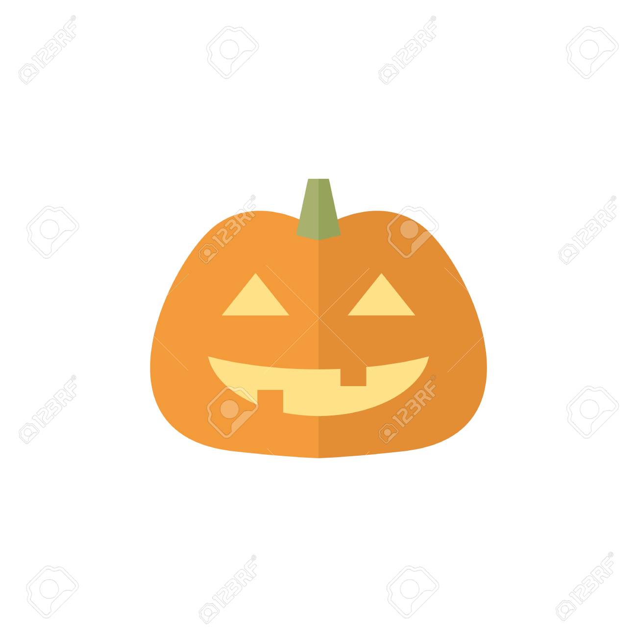 Pumpkin icon in flat color style. Holiday object spooky Halloween..