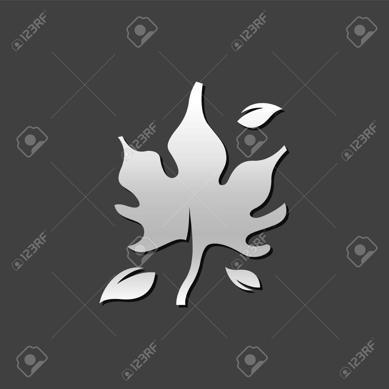 メタリック グレー カラー スタイルでメープル リーフのアイコン 秋の紅葉のイラスト素材 ベクタ Image メタリック グレー カラー スタイルでメープル リーフのアイコン 秋の紅葉のイラスト素材 ベクタ Image