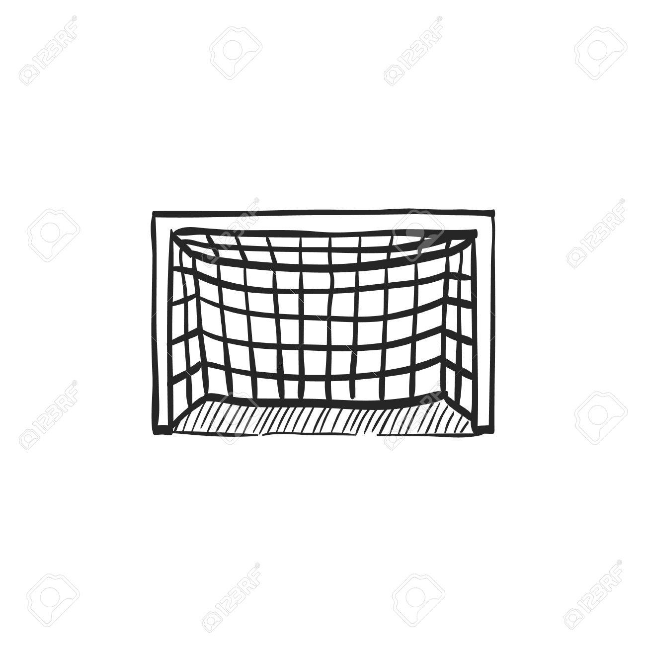 サッカー ゴール ポスト アイコン落書きスケッチ線をします スポーツ ボール サッカーのイラスト素材 ベクタ Image