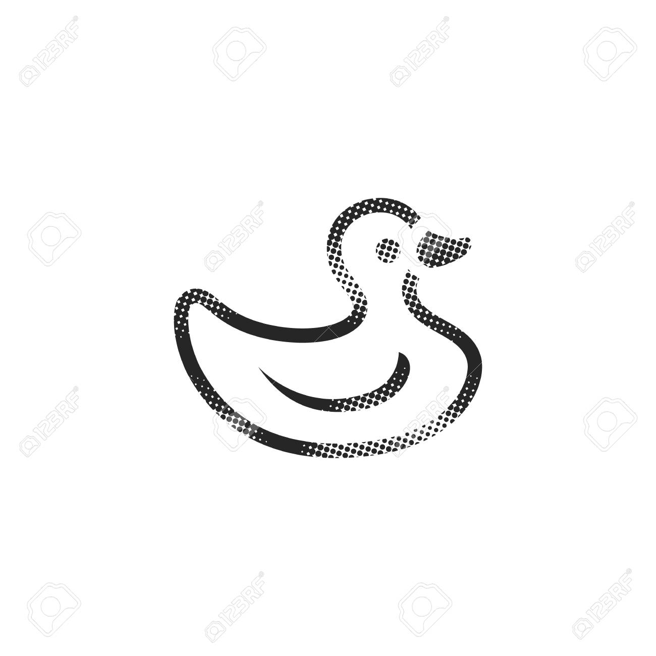 black and white rubber duck