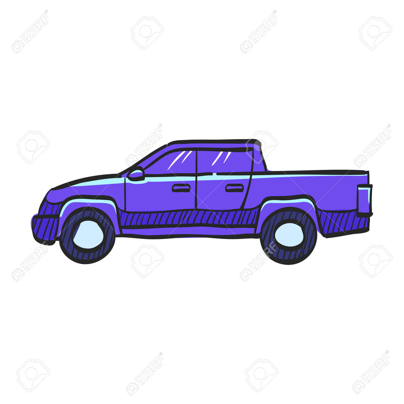Car Icon In Color Drawing. Truck, Double Cabin, 4x4, 4 Wheel Driver Royalty  Free SVG, Cliparts, Vectors, and Stock Illustration. Image 158416311., image size:1300x1300
