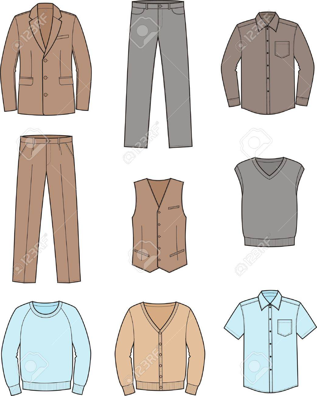 ベクトル イラスト男性のビジネス服の設定のイラスト素材 ベクタ Image