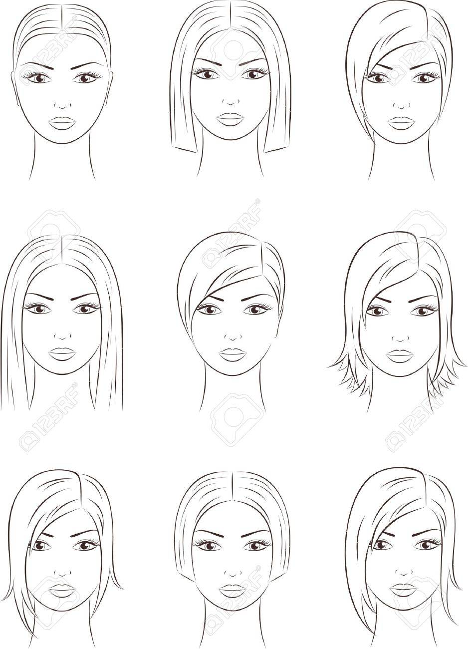 女性 S の顔のイラストのイラスト素材 ベクタ Image 0751