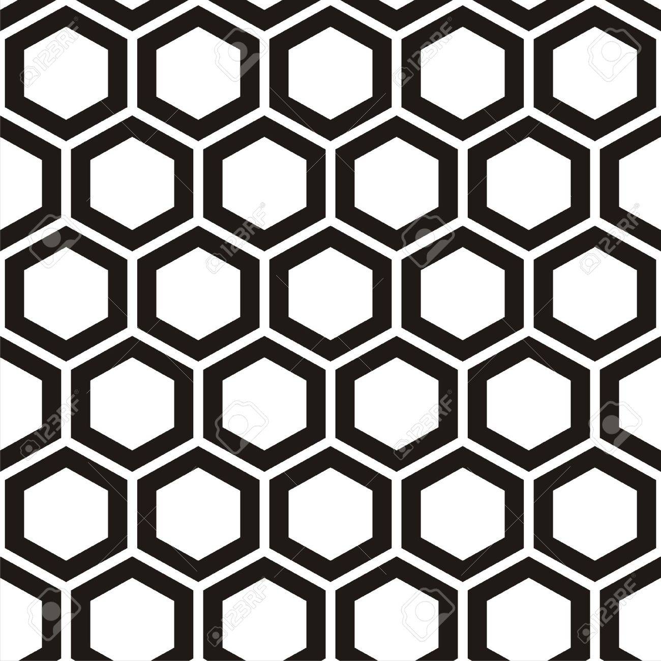 ハニカム構造とのシームレスな白黒パターンのベクトル イラストのイラスト素材 ベクタ Image 20096059