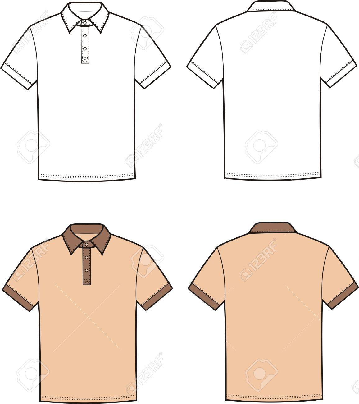 ベクトル イラスト男性のポロの T シャツの前面と背面ビューのイラスト素材 ベクタ Image ベクトル イラスト男性のポロの T シャツの前面と背面ビューのイラスト素材 ベクタ Image