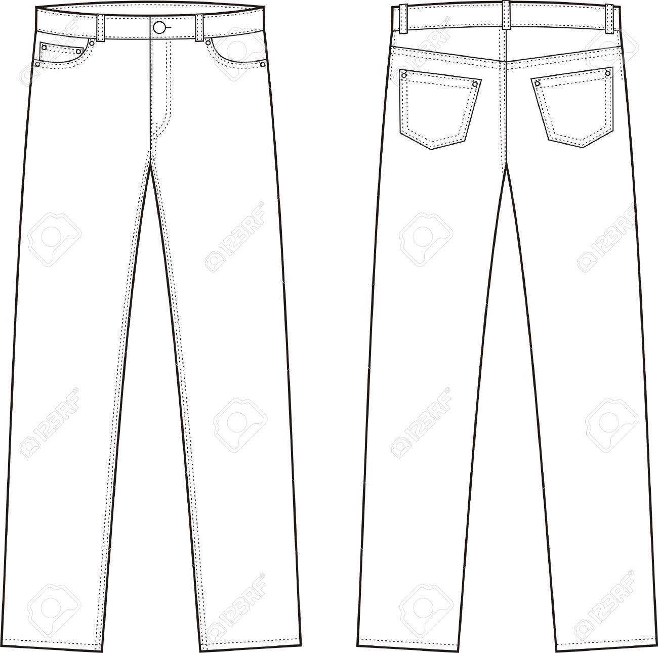 ジーンズ前面および背面ビューのベクトル イラスト のイラスト素材 ベクタ Image 1818