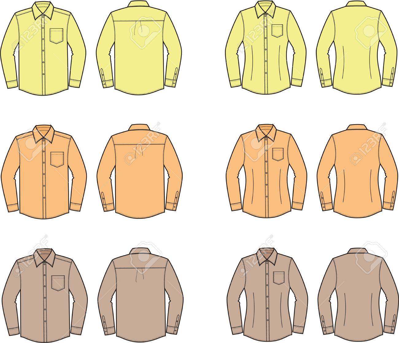 Ilustración Vectorial De Los Hombres Y Camisas De Las Ilustración Vectorial De Los Hombres Y De Las Mujeres S S