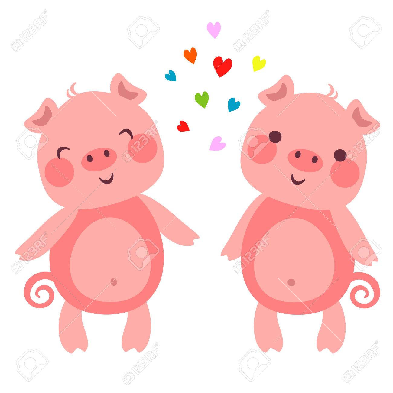 Download Adorable Pig with Hearts - Perfect for Online Games and