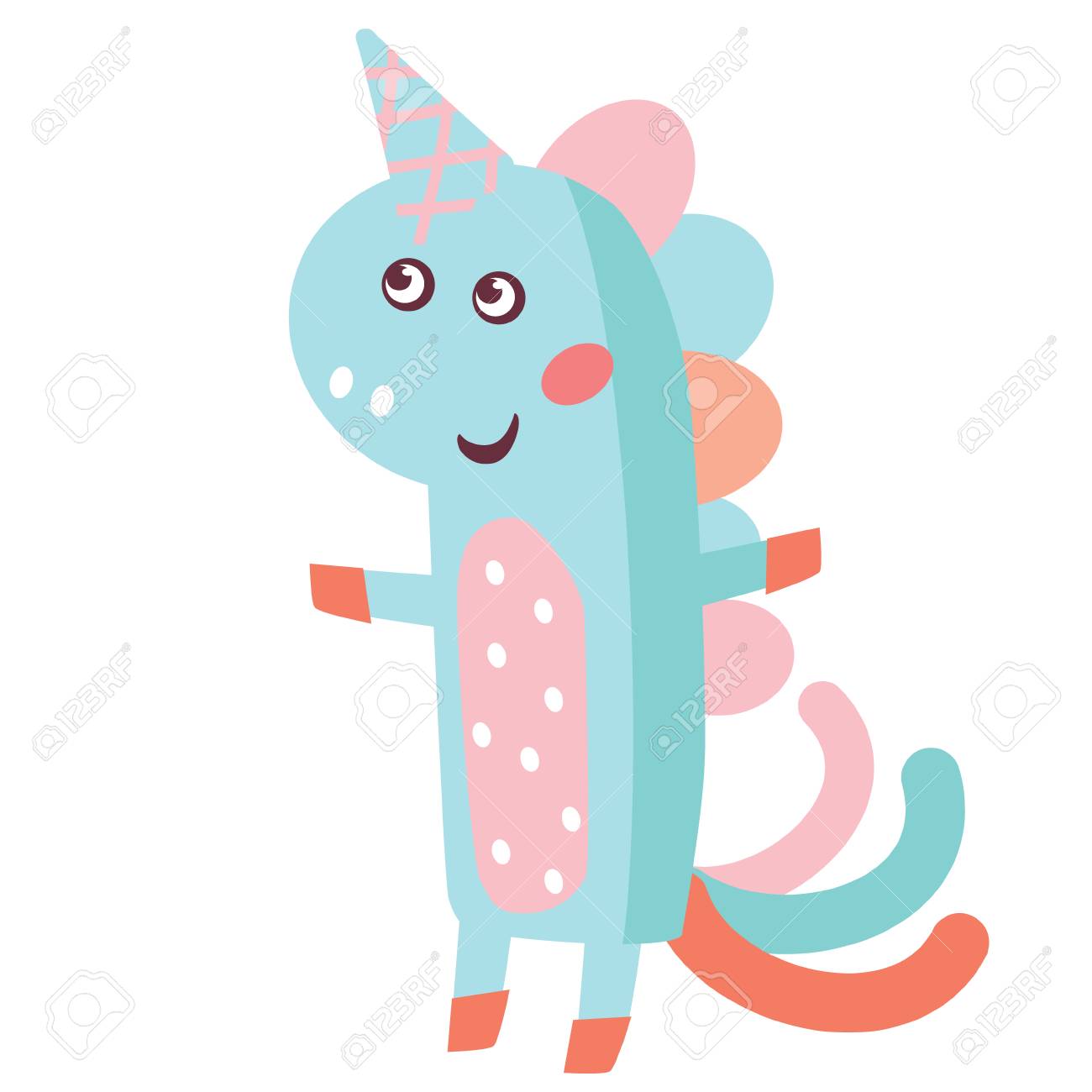 かわいい小さなユニコーンのイラスト。かわいい動物イラスト