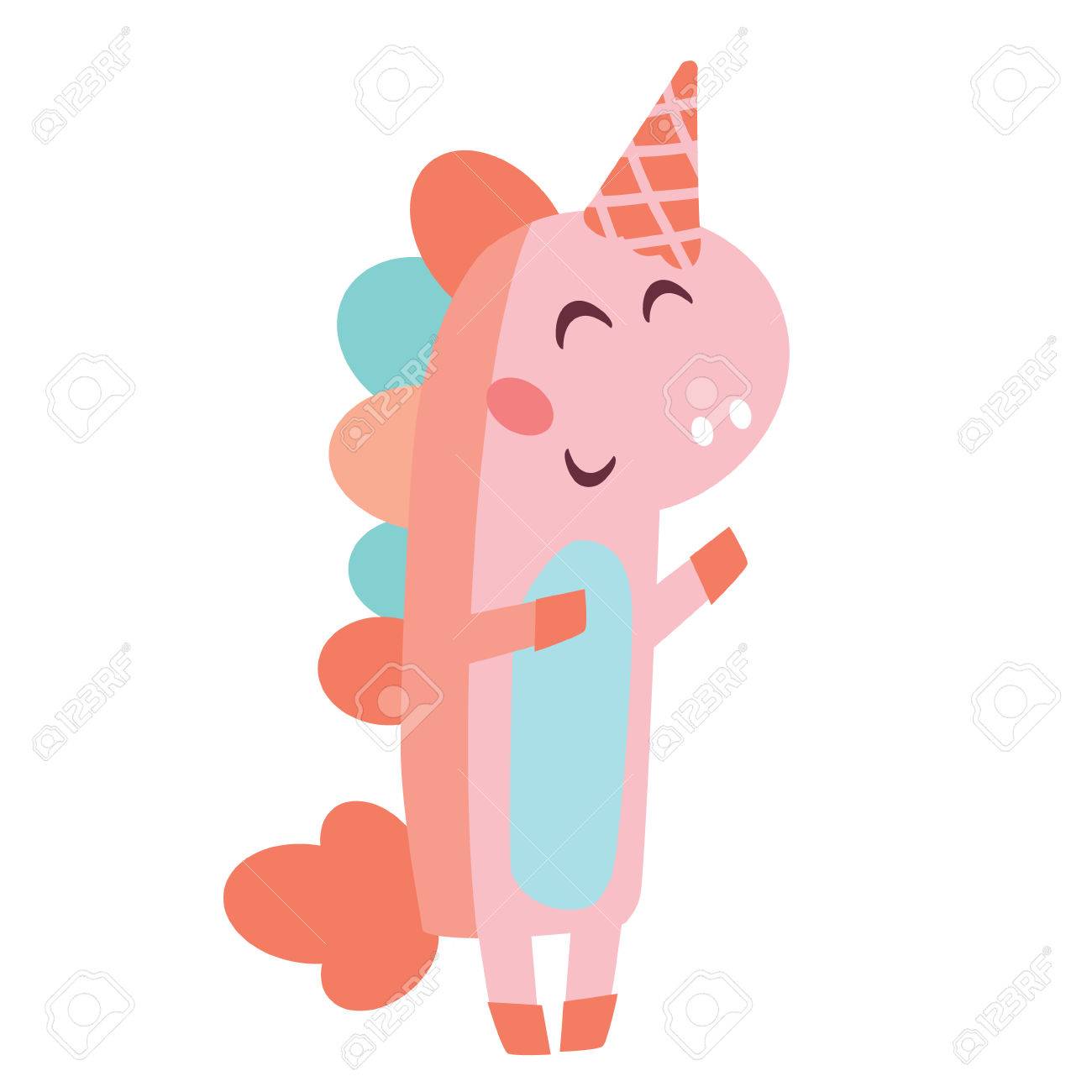 かわいい小さなユニコーンのイラスト。かわいい動物イラスト