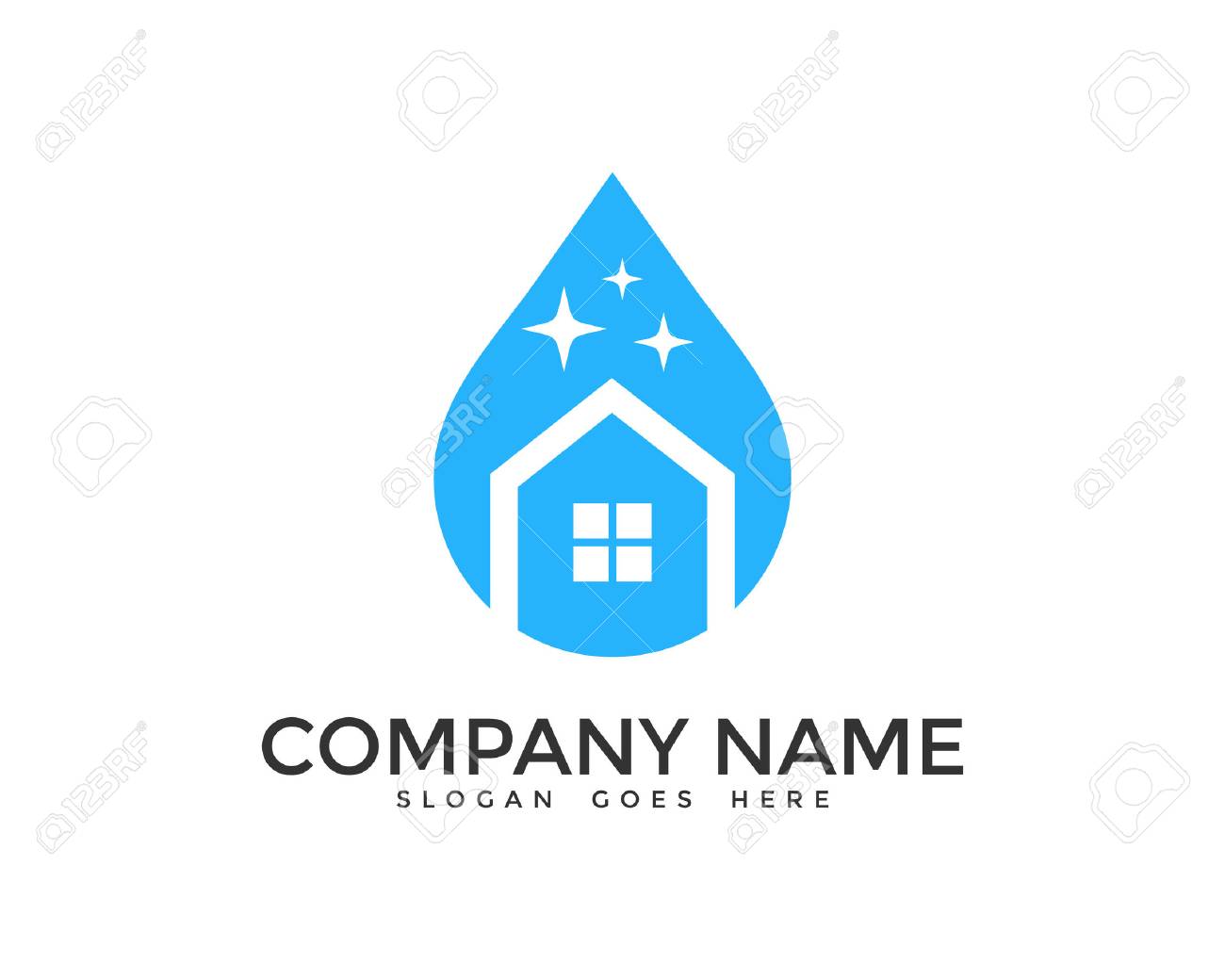 ホーム クリーニングのロゴ デザインのイラスト素材 ベクタ Image