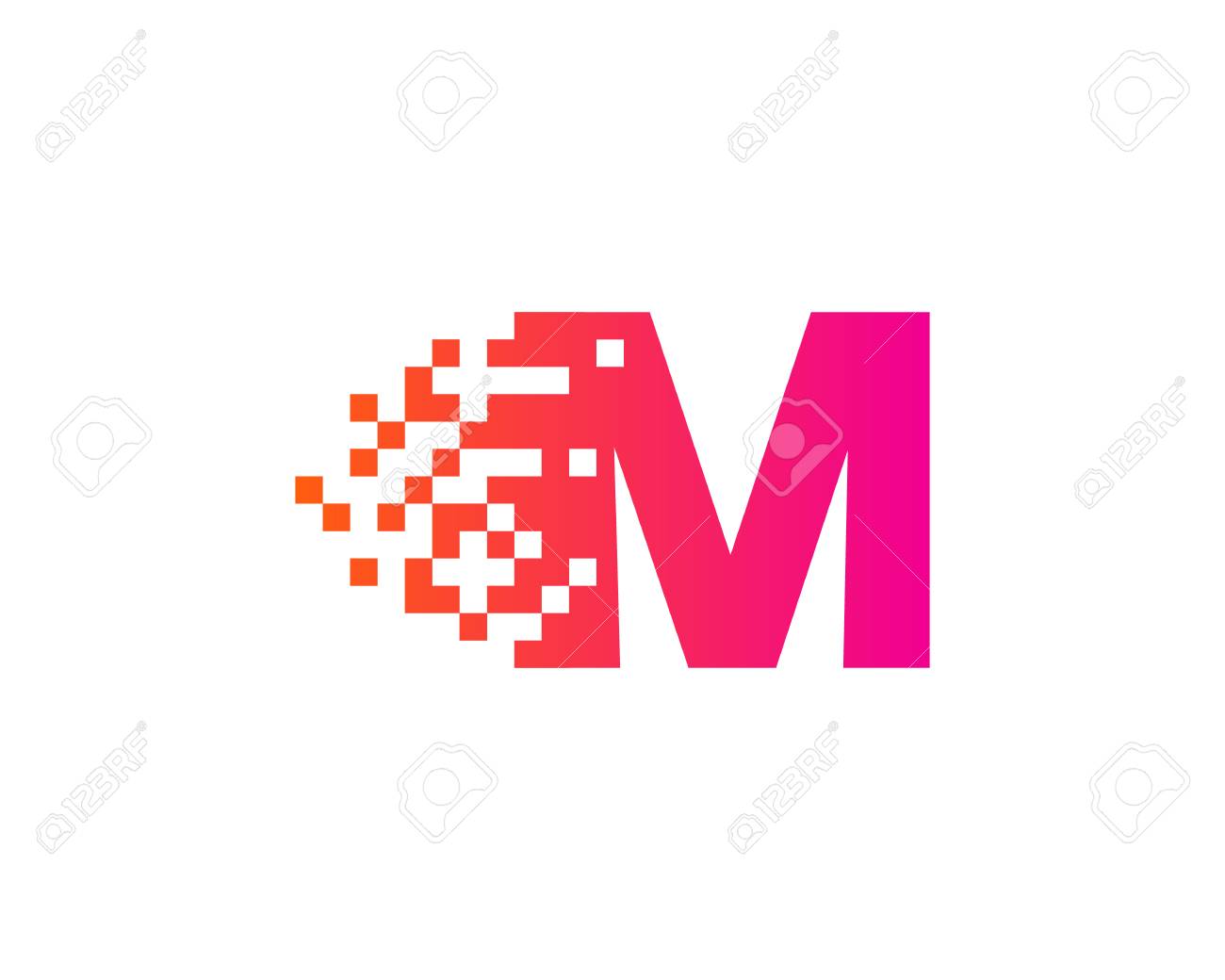 letter m digital pixel