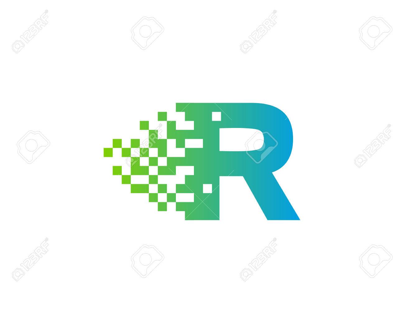 letter r digital pixel icon logo design element royalty free pixel letter r