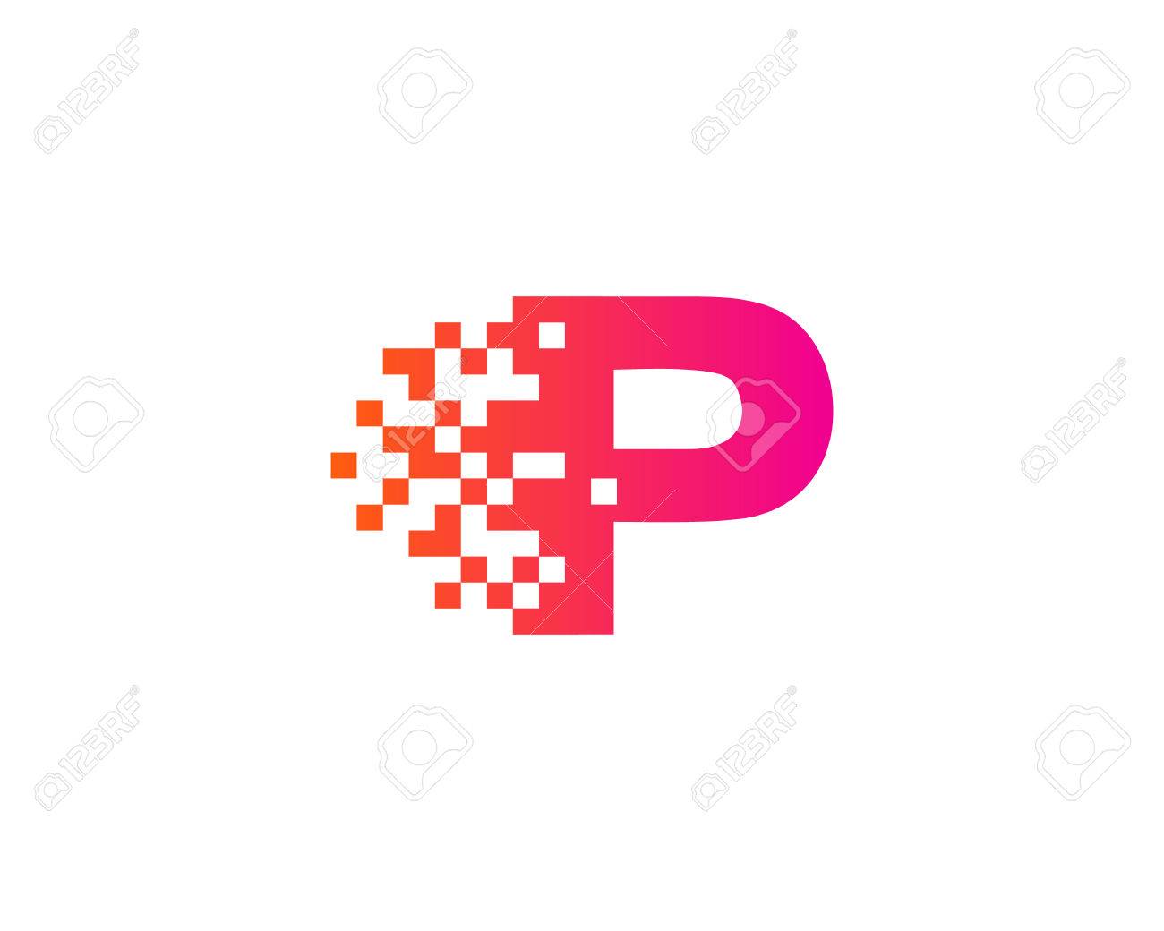 letter p digital pixel