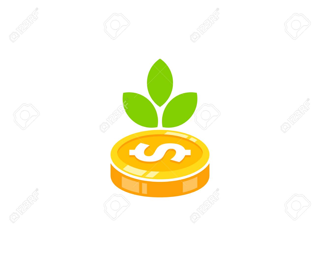 에코 코인 아이콘 로고 디자인 요소 로열티 무료 사진, 그림, 이미지 그리고 스톡포토그래피. Image 101078615