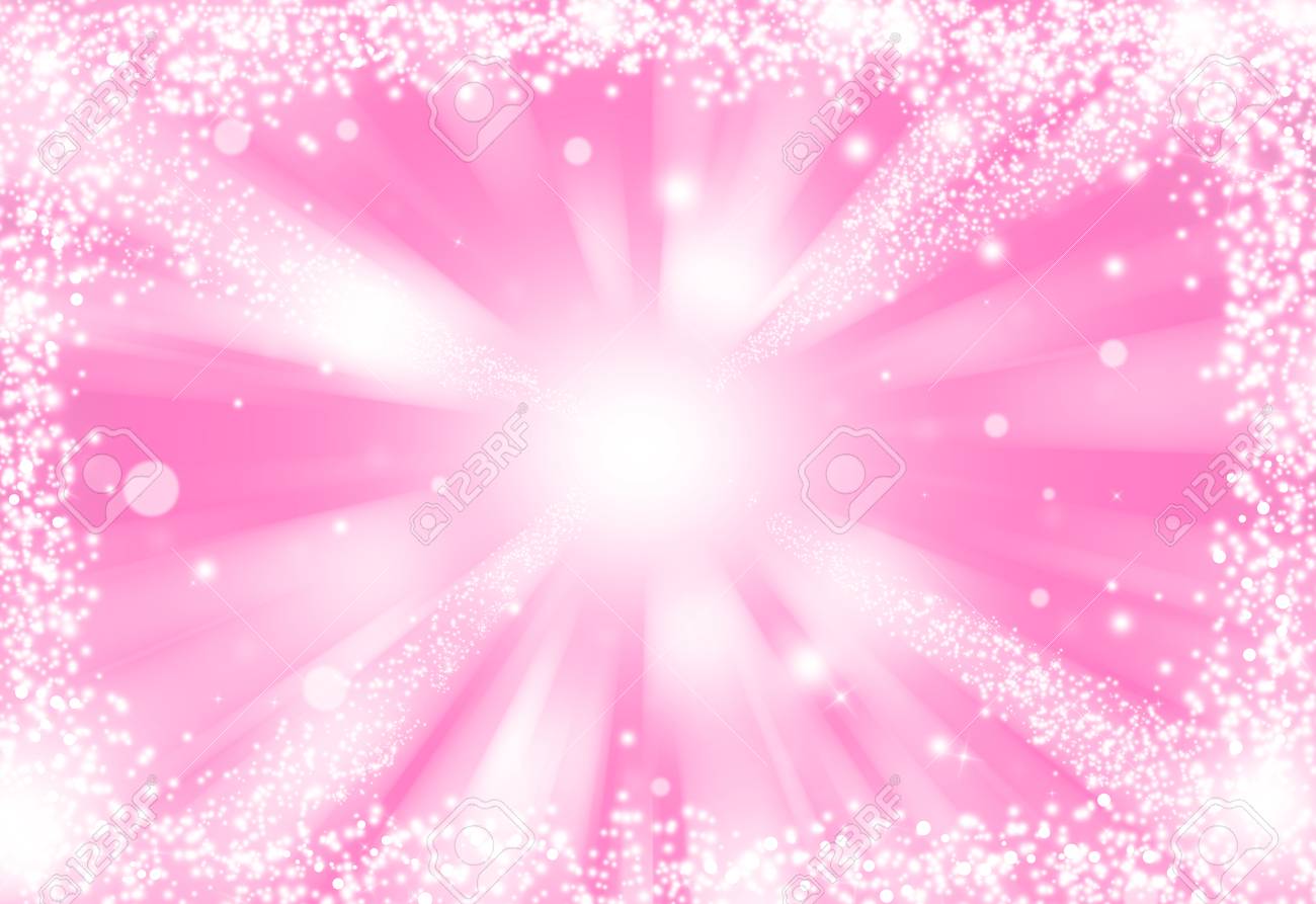 Pink Glitter Sparkles Rays Lights Bokeh Festive Elegant Abstract